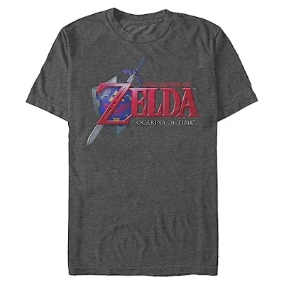 Image of Nintendo Men&#039;s Hey Ocarina T Shirt, Premium Charcoal Heather, Medium
