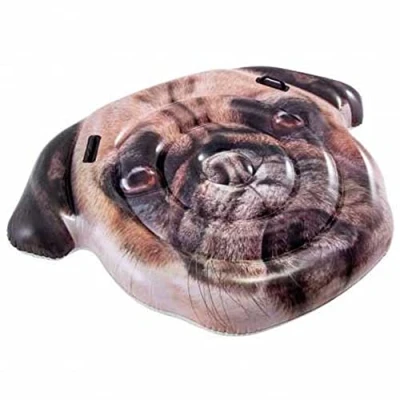 Image of Intex Inflatable Pug Face Island Mattress Lilo 173cm x 130cm. Perfect for the pool.