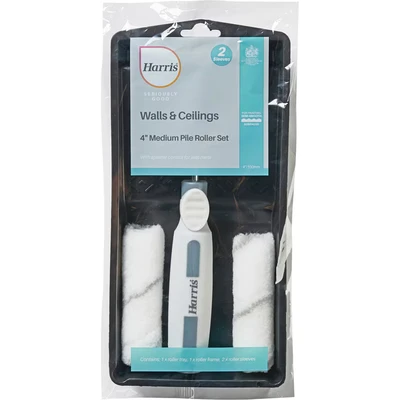 Image of Harris 102012205 Seriously Good Walls &amp; Ceilings Medium Pile Mini Roller Sleeves Set, 4&quot;