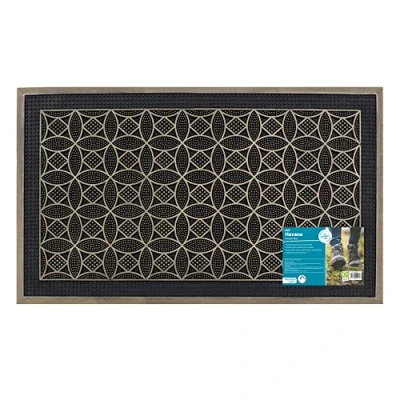 Image of JVL Havana Rubber Pin Doormat, 45x75cm, Circles