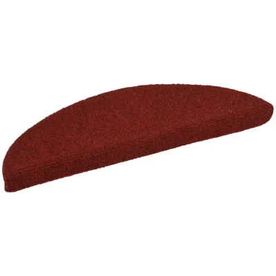 Image of vidaXL 15 pcs Self adhesive Stair Mats Needle Punch 56x17x3 cm Red