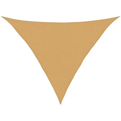 Image of vidaXL Sunshade Sail 160 g/m² Triangular Sand 5x5x6 m HDPE
