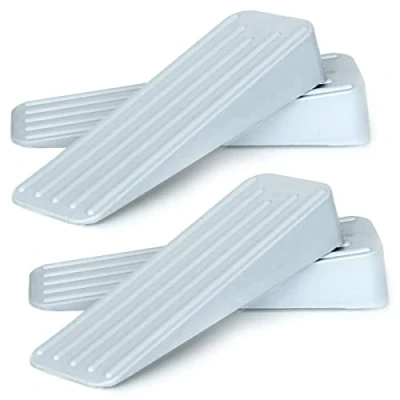 Image of Mario10 Door Wedge Rubber Stops Indoor Outdoor Anti Skid Stoppers for Floor Multi Surface Wedges Heavy Duty Holders to Stay Open 4 Pack (Grey)