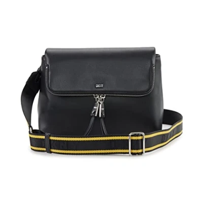 Image of DKNY Women&#039;s R23ezt97 bsv medium Crossbody, Black/Silver, M