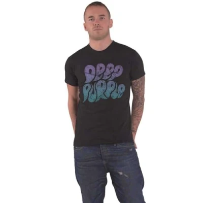 Image of Deep Purple T Shirt Bubble Band Logo Official Unisex Black XL