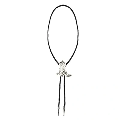 Image of Boland Cowboy Boots Necklace Western Themed Silver Boot Pendant for Fancy Dress and Carnival Parties