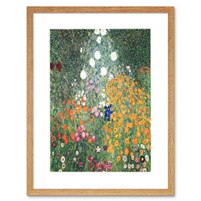 Image of Wee Blue Coo Klimt Flower Garden 1907 Old Master Painting Framed Art Print Picture F12X380