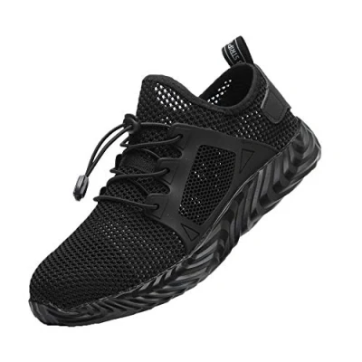 Image of Men Women Safety Shoes Composite Toe S3 Steel Cap Trainers Working Boots Outdoor Hiking Sport Sneaker Black 9 UK