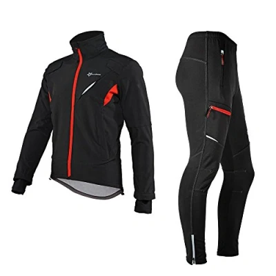 Image of ROCKBROS Men&#039;s Cycling Jacket and Trousers Lightweight Waterproof Windproof Long Leisure Sweat Suit Men&#039; s Sportswear Set