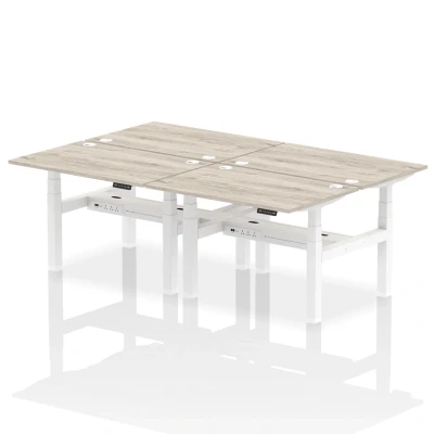 Image of Air B2B 1200x800mm Height Adjustable 4P Bench Desk CP Grey Oak/White
