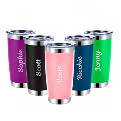 Image of Personalised Travel Mug Engraved Reusable Coffee Cups Mugs Vacuum Insulated Thermal Flask Hot Drinks Cup with Lid Teacher Gifts (Green)