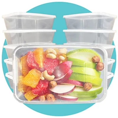 Image of Triplast 10 x 500ml Plastic Food Containers with Lids Microwave, Freezer &amp; Dishwasher Safe Airtight, BPA Free, Reusable, Recyclable Meal Prep, Storage, Takeaway, Batch Cooking Lunch Box
