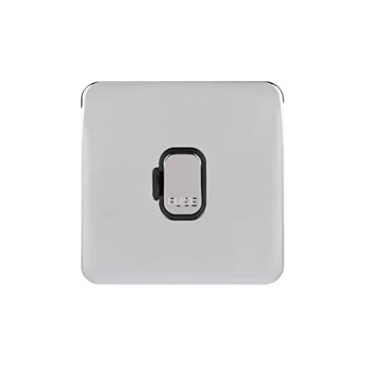 Image of Schneider Electric Lisse Screwless Deco Unswitched Single Fused Connection Unit, 13A, GGBL5000BPC, Polished Chrome with Black Insert, Pack of 10