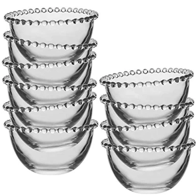 Image of Set of 10 Glass Bowls Beaded Dessert
