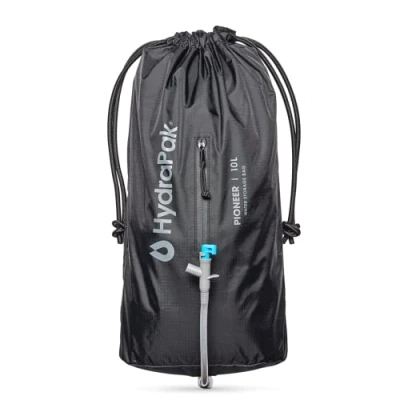 Image of HydraPak Pioneer Collapsible Water Storage and Dispensing System (10L/335oz) BPA &amp; PVC Free Camping Hydration Bladder/Reservoir Sleeve, Black