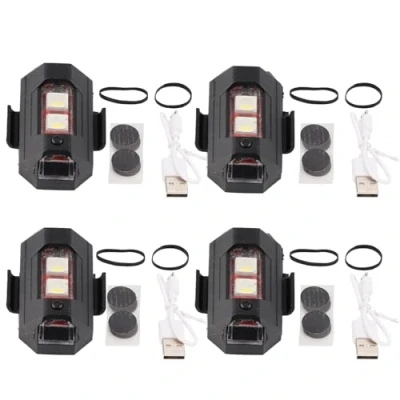 Image of Anti Collision Lights, 4 Pcs Lights 3 Colors Modes LED Flashing Warning Safe Lamps for Drones Motorcycles ATVs Bicycles
