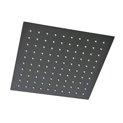 Image of Milano Orno Modern 300mm Square Ultra Thin Fixed Rainfall Shower Head Gunmetal Grey