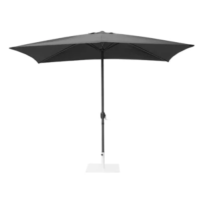 Image of Bolero Seville Square Parasol 2x3 m, Black, Thick 245 gsm UV Resistant Polyester Canopy, Black 48(Dia) mm Two Pole Mast with Crank Handle, Patio Umbrella, Bases Sold Separately, DZ871