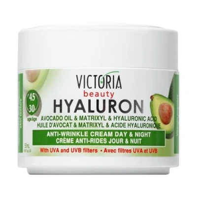 Image of Victoria Beauty Face Cream With Hyaluronic Acid and Avocado Oil Hydrating, Tightening Firming Anti Wrinkle Day &amp; Night UV Filters 50ml