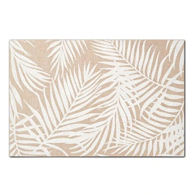 Image of Zeller 27067 Place Mat Palm Tree 45 x 30 cm Polylinen White