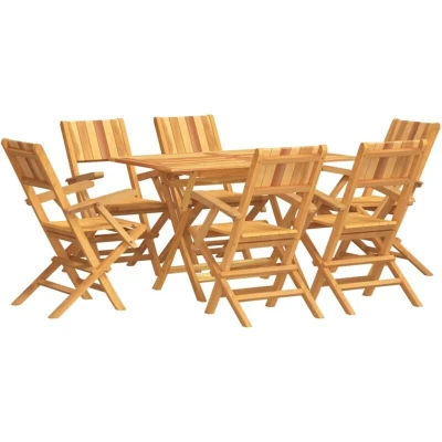 Image of vidaXL 7 Piece Garden Dining Set Solid Wood Teak