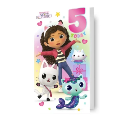 Image of GABBYS DOLLHOUSE BIRTHDAY CARD AGE 5 HAPPY 5TH