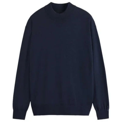 Image of Scotch &amp; Soda CORE Dropped Shoulder MOCK NECK Jumper, Men&#039;s, Size: Large, Black