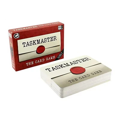Image of Ginger Fox Taskmaster Card Game Compete in Hilarious Tasks From The Show Play Inside or Outside Great Way To Keep Kids Entertained Travel Size Family Fun Challenges Your Time Starts Now!