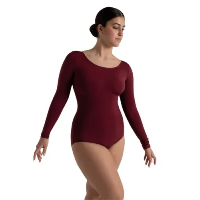 Image of Capezio Women&#039;s Long Sleeve Leotard, Maroon, S