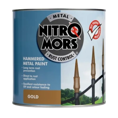 Image of Nitromors Anti Rust Hammered Finish Metal Paint, No Primer Required, Gold, 2.5 L