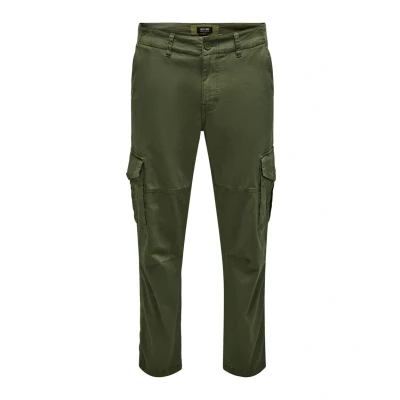 Image of Only &amp; Sons Onsdean LIFE TAP Cargo trousers, Men&#039;s, Size: 31x34, Olive night