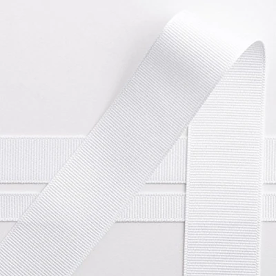 Image of Italian Options Grosgrain Ribbon, 25mm x 10 Metre Roll, White