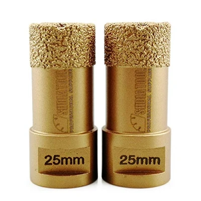 Image of SHDIATOOL Dry Diamond Drill Core Bit 2PK 25mm Hole Saw with M14 Thread for Porcelain Tile Granite Marble