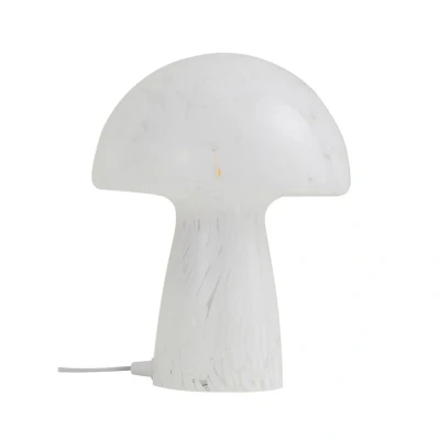 Image of Lindby Hubi table lamp, white, glass, Ø 22 cm