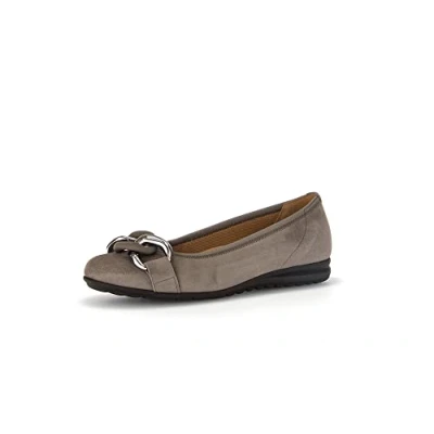 Image of Gabor Women Court Shoes, Ladies Strappy Shoes,Flats,Summer Shoe,Classic,Elegant,Brown (fumo) / 33,38 EU 5 UK