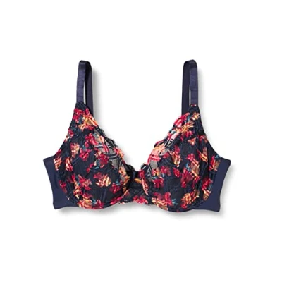 Image of Sans Complexe Women&#039;s Elise Fantaisy Bra, Bedruckt, Marineblau &amp; Blumen, 80C