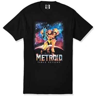 Image of Nintendo Men&#039;s Metroid Graphic Tees Shirt, Black, S