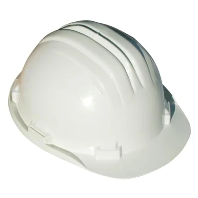 Image of Safety Helmet Wheel Ratchet Adjustment Lightweight Vented Construction Work Hard Hat with 6 Point Harness (White)