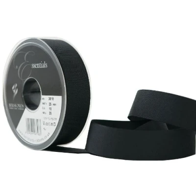Image of Berisfords 25 mm Rustic Taffeta Ribbon, Black