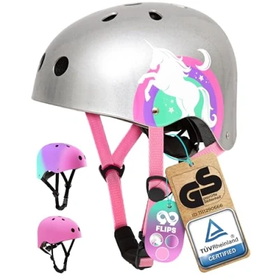 Image of 99FLIPS Kids Helmet Bike Toddler Age 2 3 8 12 Girls Size XS GLITTER Bmx Scooter