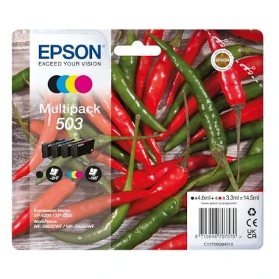 Image of Epson 503 Chillies Genuine, Multipack, 4 colours Ink Cartridges C13T09Q64010