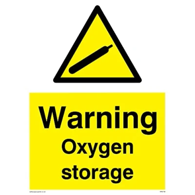 Image of Pack of five Warning Oxygen Storage Sign 150x200mm A5P