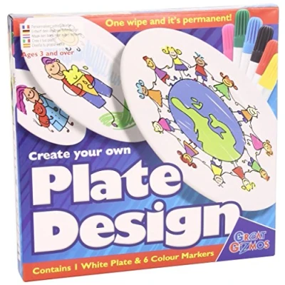 Image of Great Gizmos Create Your Own Plate Design with Pens,White