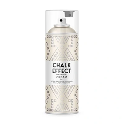 Image of CL COSMOS LAC Cream Chalk Effect Spray Paint, Smooth Touch Matt Finish All Purpose DIY Shabby Chic/Vintage Furniture