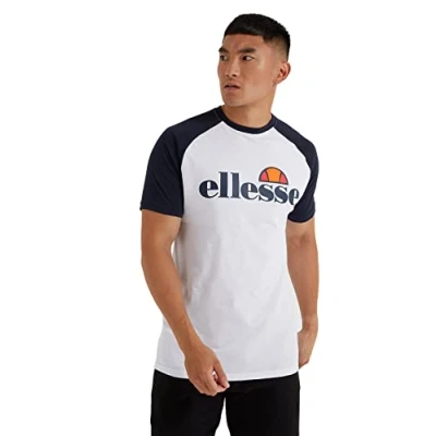 Image of Ellesse Corp Mens White/Black T Shirt Cotton Size Small