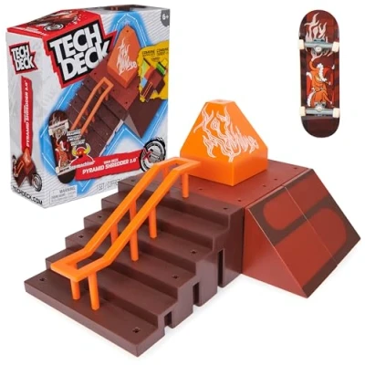 Image of Tech Deck, Pyramid Shredder 2.0, X Connect Park Creator, Customisable and Buildable Ramp Set with Exclusive Fingerboard, Kids’ Toy for Ages 6 up