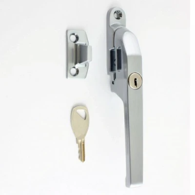 Image of Modern Contemporary Design Lockable Casement Window Fastener 124mm (Satin Chrome)