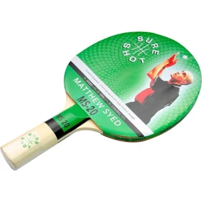 Image of Sure Shot Matthew Syed MS 20 Table Tennis Bat, ITTF Approved 1.5 mm Stag Control Rubber