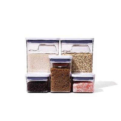 Image of OXO 11236500 Good Grips 8 Piece Baking Essentials POP Container Set Airtight Food Storage, Plastic, Clear