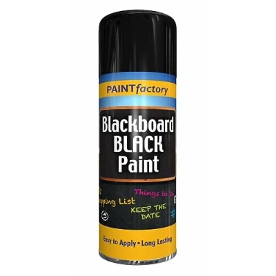 Image of AlezyB 12 x Blackboard Spray Paint 250ml Non Reflecting Matt Finish Creates, Aerosol Black for Renew and Smooth Look, Chalkboard designed Quick &amp; Fast Drying Formulation